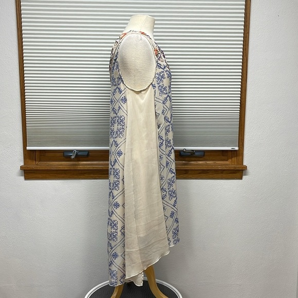 Free People Beige Ancient Mystery Beaded Sequin Sleeveless Shift Dress - Picture 6 of 12